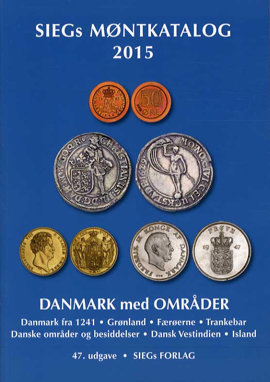 SIEGs Møntkatalog Danmark med områder. 2015