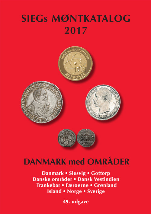 SIEGs Møntkatalog Danmark med områder. 2017