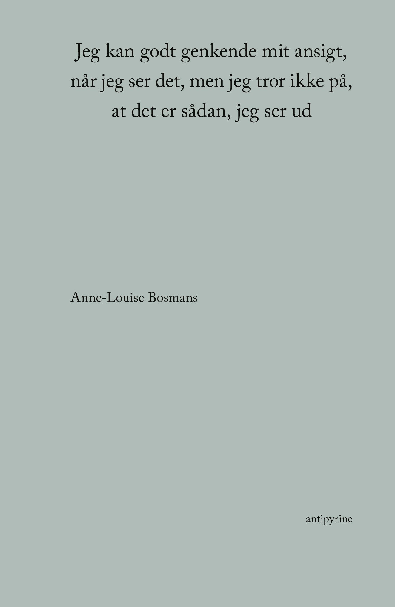 Jeg kan godt genkende mit ansigt, når jeg ser det, men jeg tror ikke på, at det er sådan, jeg ser ud