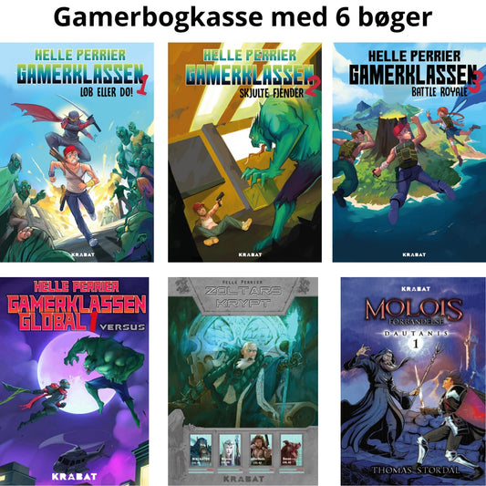 Bogkasse med 6 gamerbøger